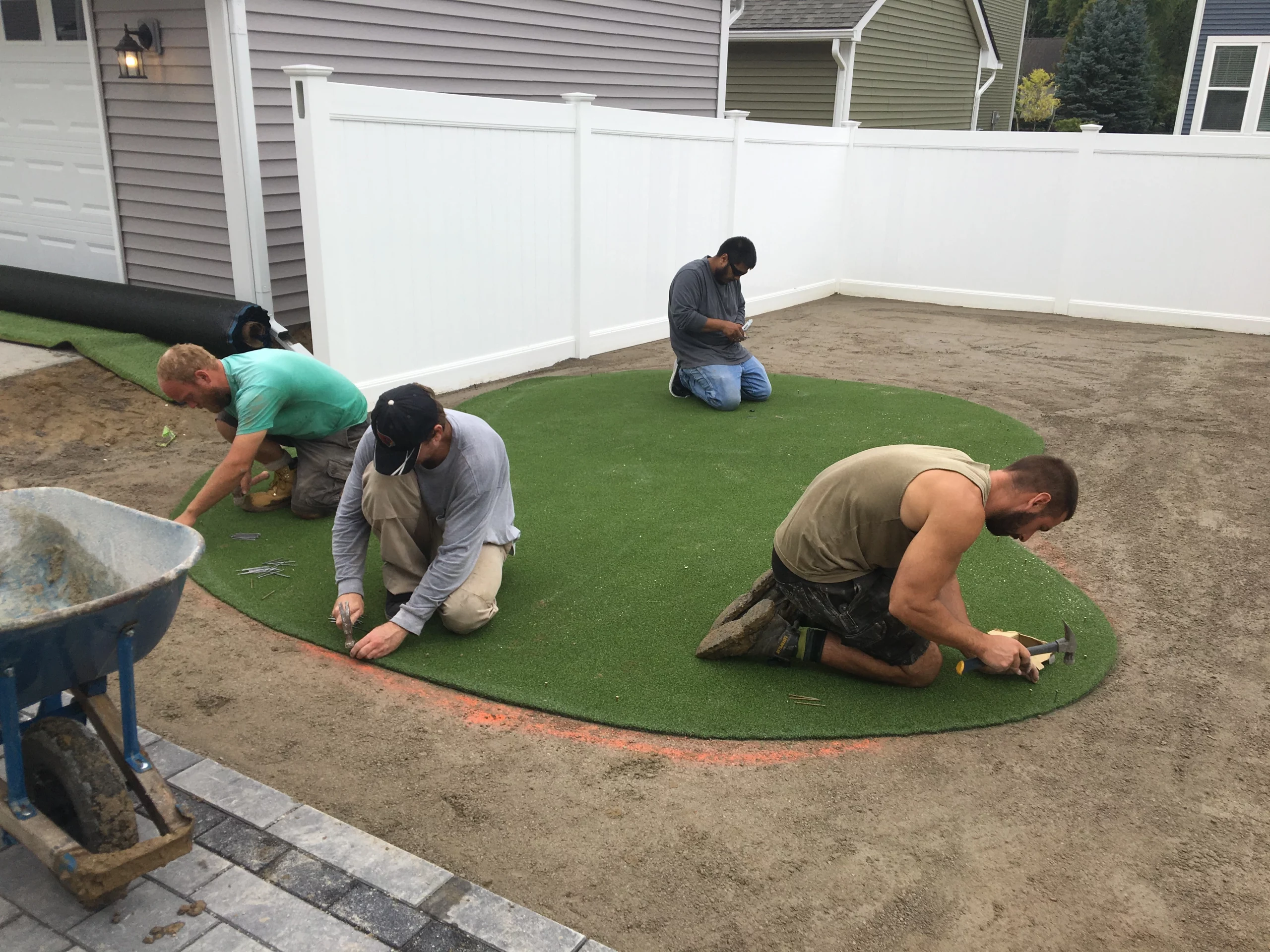 Turf installation in Celina, TX athletic-family backyard